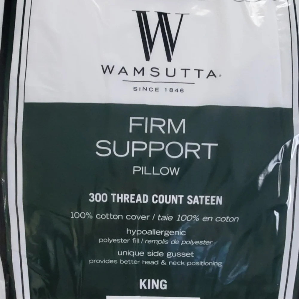 New Firm Support White King Size Pillow by Wamsutta.